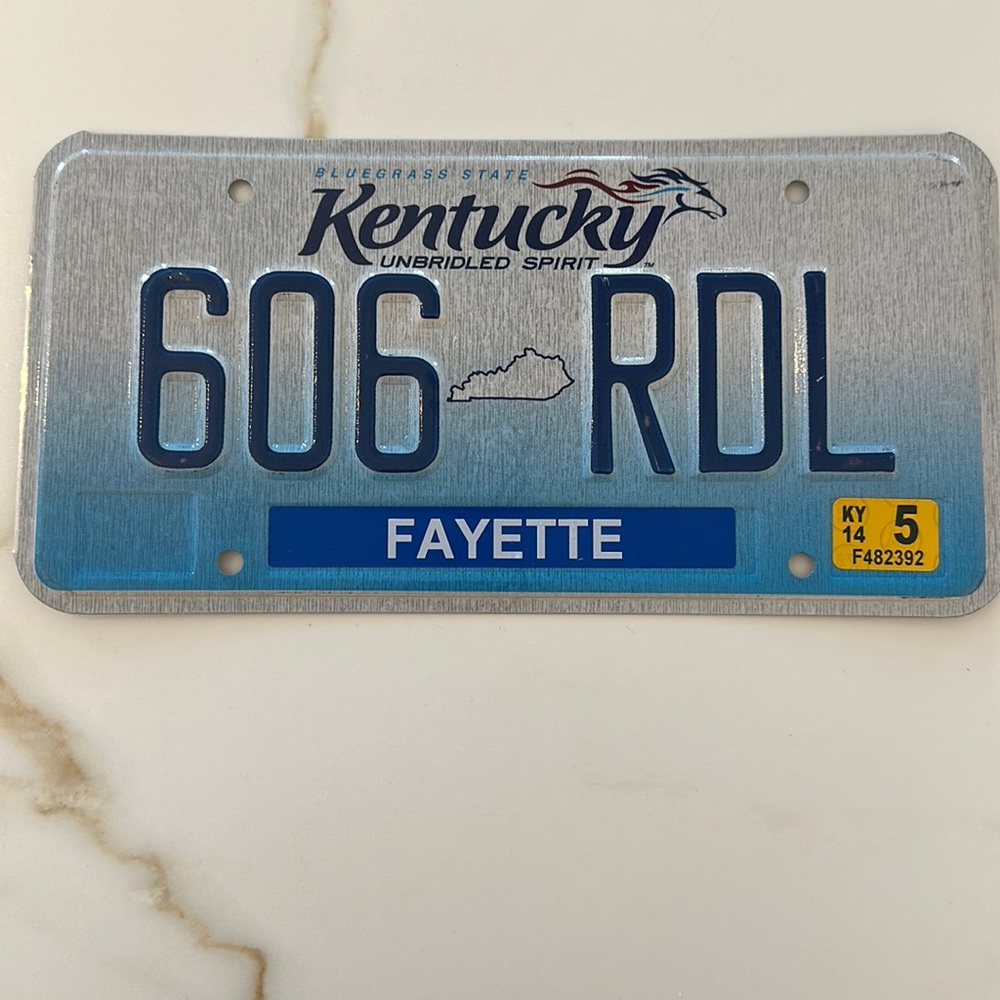 Kentucky license plate